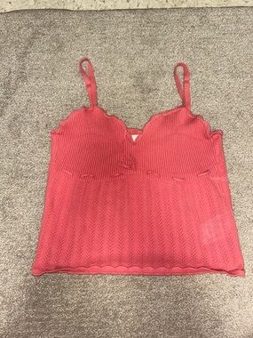 Wilfred Coral Pink Scallop-Edge Knit Camisole